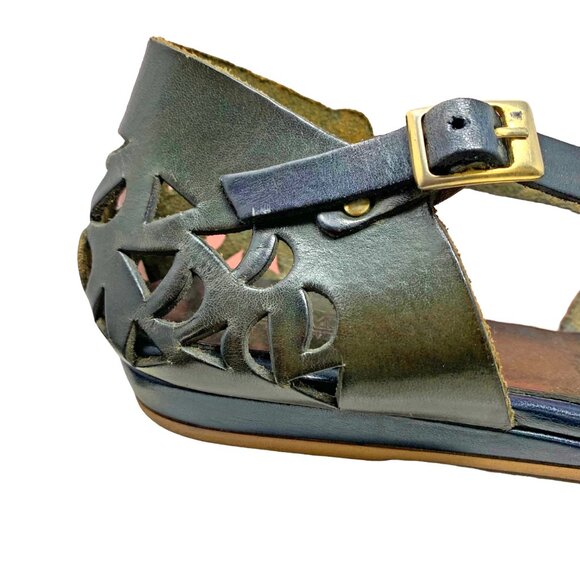 SUMMIT Italian Cutout Leather Peep Toe Mary Janes - Picture 7 of 11